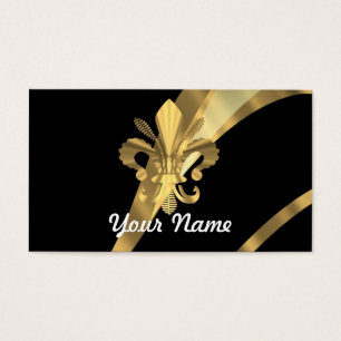 Schwarzes u. gold Fleur de Lys