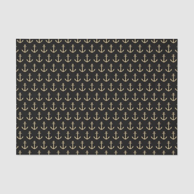 Schwarzes u. Gold verankert weg | Seidenpapier (Vorderseite)