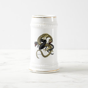Schwarzes u. Golddrache-Tasse Bierglas