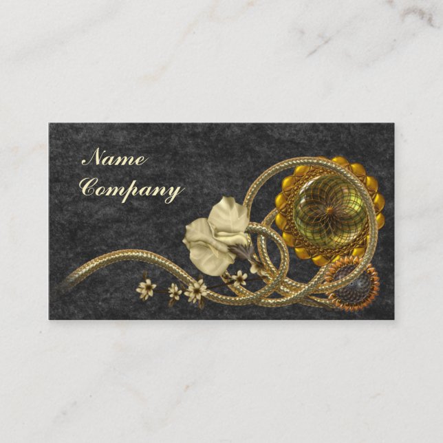 Schwarzes u. GoldNostalgie Visitenkarte (Vorderseite)