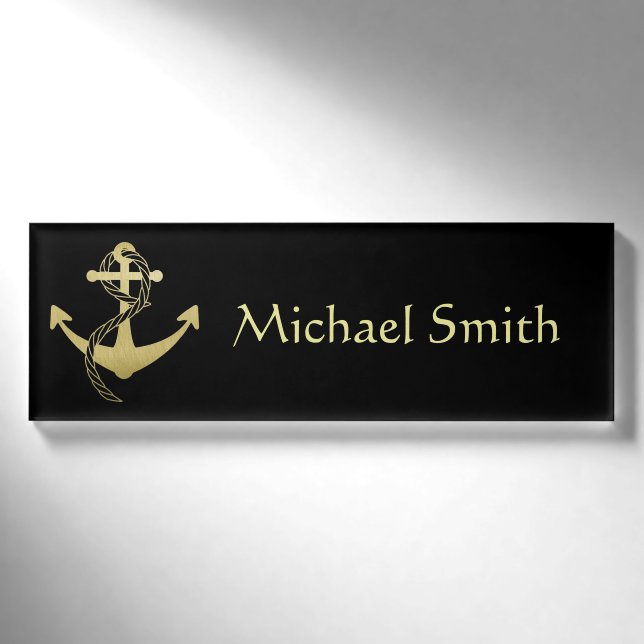 Schwarzes u. GoldseeNamensschild Namenschild (Vorderseite)
