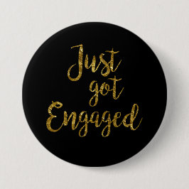 Schwarzes u. Goldskript got gerade verlobten Knopf Button