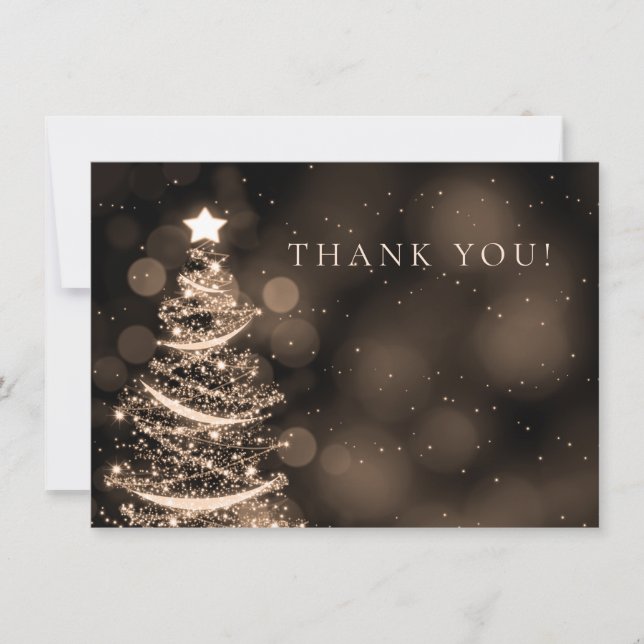Schwarzes u. Goldweihnachtshochzeit danken Ihnen Dankeskarte (Vorderseite)