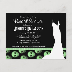 Schwarzes u. grünes alien einladungspostkarte