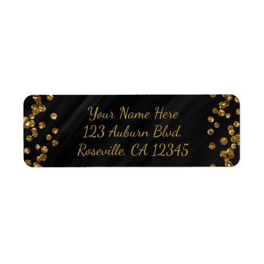 Schwarzes u. Imitat-GoldGlitter-Glamour-Punkte