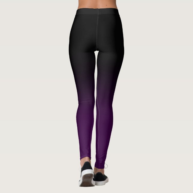 Schwarzes u. lila Ombre Legginings Leggings (Rückseite)