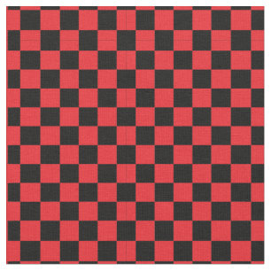 Schwarzes u. rotes Schachbrett-Muster-Gewebe Stoff