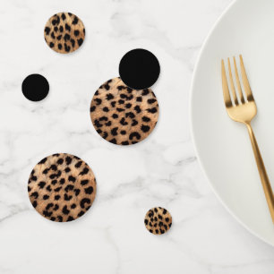 Schwarzes u. TAN-Leopard-Gepard-Tierdruck Konfetti