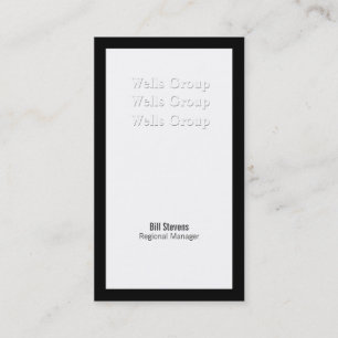 Schwarzes u. Weiß Visitenkarte