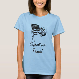 Schwarzes u. weiße Flagge, stützen unsere Truppen! T-Shirt