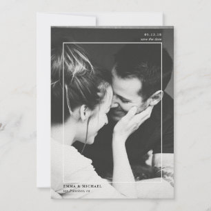Schwarzes u. weißes Foto Minimalistisch Save The Date