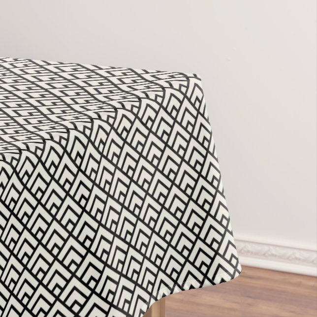 Schwarzes u. weißes geometrisches Muster Tischdecke (Beispiel)