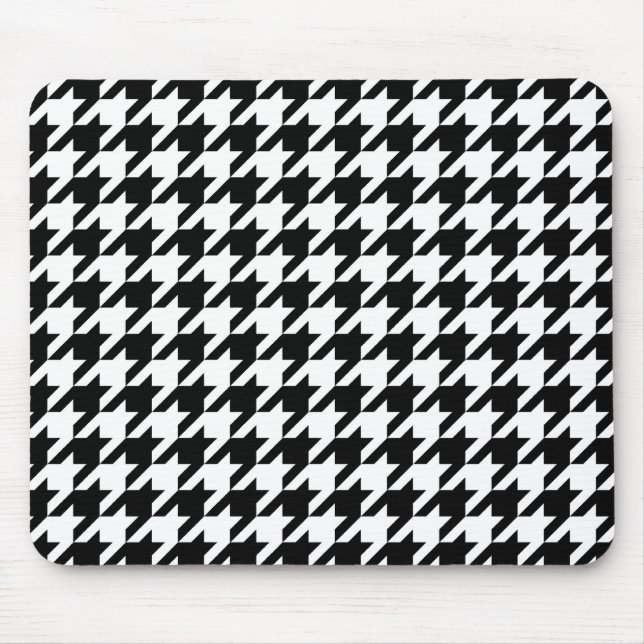 Schwarzes u. weißes Hahnentrittmuster-Muster Mousepad (Vorne)