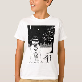Schwarzes u. weißes Illustrationsweihnachten des T-Shirt