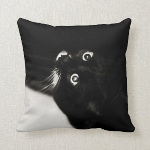 Schwarzes u. weißes Katze Noire Kissen