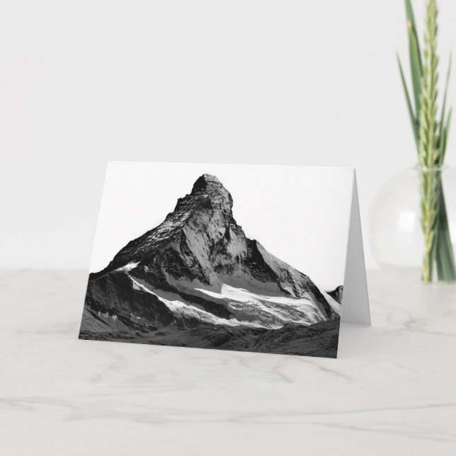 Schwarzes u. weißes Matterhornnordgesicht Karte (Vorderseite)