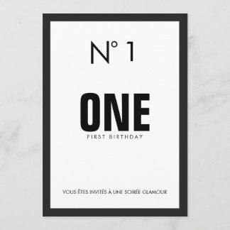 Schwarzes u. weißes Mode-Thema-1. Einladung