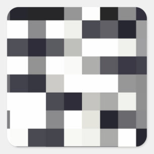 Schwarzes u. weißes Mosaik Quadratischer Aufkleber