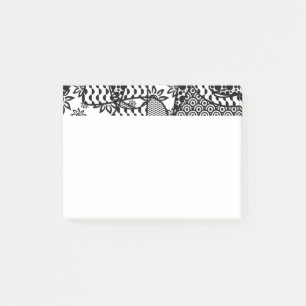 Schwarzes u. weißes Muster-Patchwork 03 Post-it Klebezettel