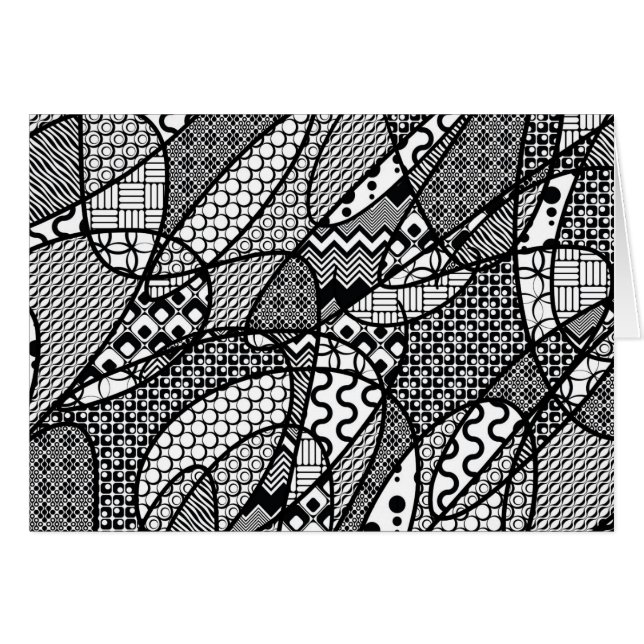 Schwarzes u. weißes Muster-Patchwork 05 (Vorderseite (Horizontal))