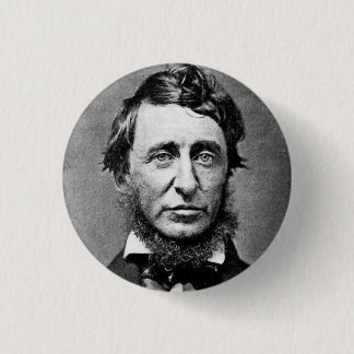Schwarzes u. weißes Porträt Henry David Thoreaus Button