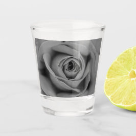 Schwarzes u. weißes Rosen-Schuss-Glas Schnapsglas