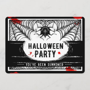 Schwarzes u. weißes Spinnen-Netz-Halloween-Party Einladung
