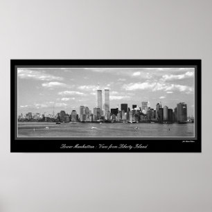 Schwarzes u. weißes Twin Towerplakat Poster
