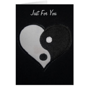 Schwarzes u. weißes Ying Yang Herz