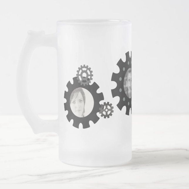 Schwarzes übersetzt Foto-Schablonen-Tasse Mattglas Bierglas (Links)