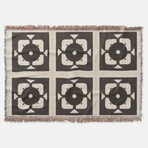 Schwarzes und Beiges abstraktes geometrisches Desi Decke