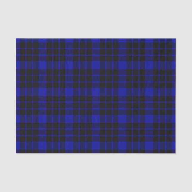 Schwarzes und blaues Kariertes Gewebepapier Seidenpapier (Vorderseite)