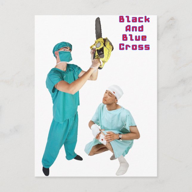 Schwarzes und Blaues Kreuz Postkarte (Vorderseite)