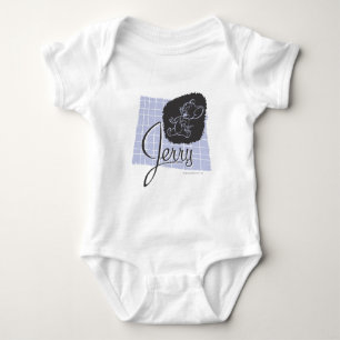 Schwarzes und blaues Skript Jerry Baby Strampler