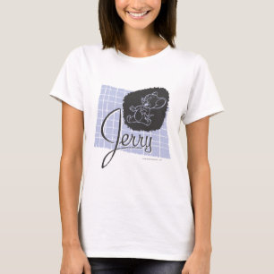 Schwarzes und blaues Skript Jerry T-Shirt