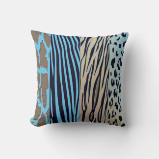 Schwarzes und blaues Tierdruck-Zebra-Streifen-Kiss Kissen