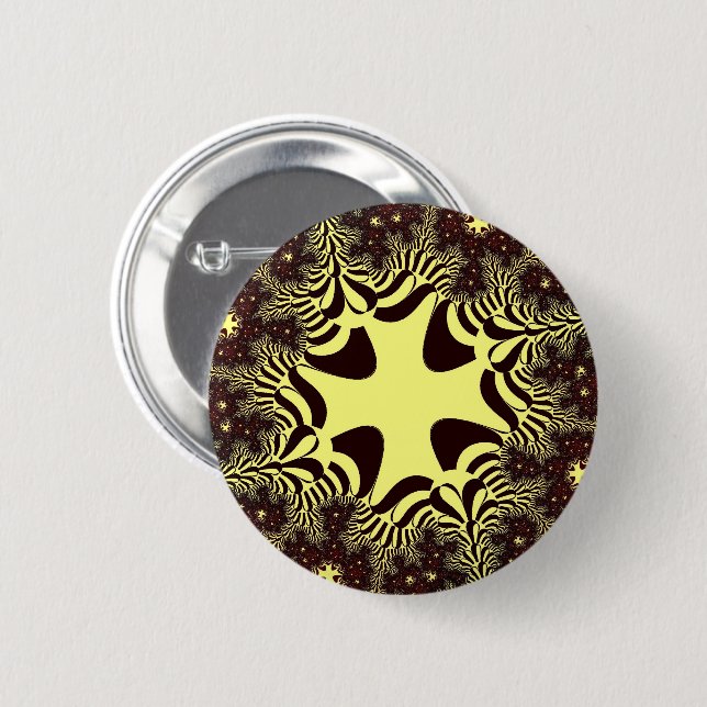 Schwarzes und Gelbes Kreuz Button (Vorne & Hinten)