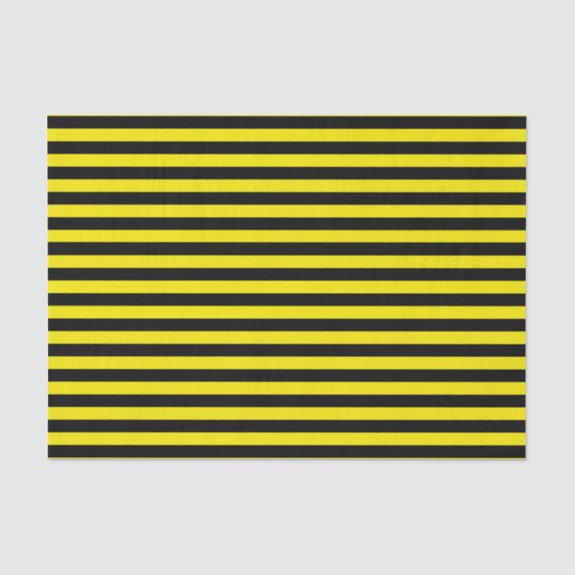Schwarzes und gelbes Streifen-Seidenpapier Seidenpapier (Vorderseite)
