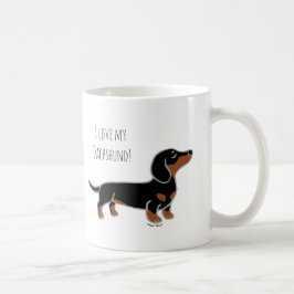 Schwarzes und glatte aufwerfenDackel TANs Kaffeetasse