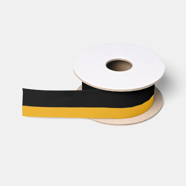 Schwarzes und Gold 1,5" weit Satin-Band Satinband (Spule)