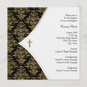 Schwarzes und Gold-Kreuz-Weihnachten Einladung