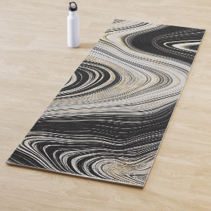 Schwarzes und goldenes Achat-Design Yogamatte