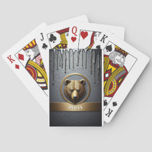 Schwarzes und goldenes Bär-Design mit individuelle Spielkarten