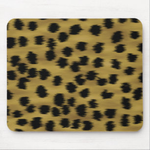 Schwarzes und goldenes Brown-Gepard-Druck-Muster Mousepad