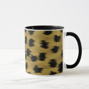 Schwarzes und goldenes Brown-Gepard-Druck-Muster Tasse