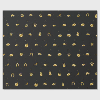 Schwarzes und goldenes Geschenkpapier für Haustier