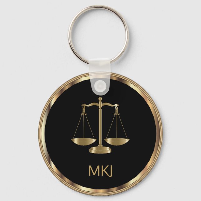 Schwarzes und goldenes Gesetz - Monogram Schlüsselanhänger (Vorderseite)