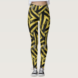 Schwarzes und goldenes Muster - Leggings, die mit  Leggings