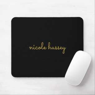 Schwarzes und goldenes Skript    Stylisches modern Mousepad