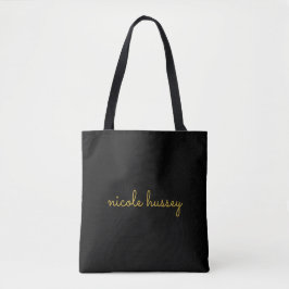 Schwarzes und goldenes Skript  | Stylisches modern Tasche